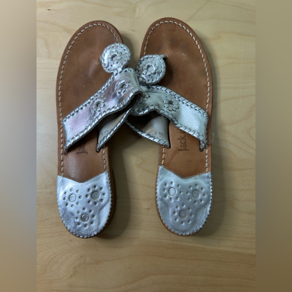 Jack Rogers Women's Metallic silver Sandals Signature Jacks